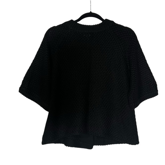 Chico’s Wool Blend Cardigan Knit Black Size 1 / Medium Textured Fall Office - Picture 2 of 9